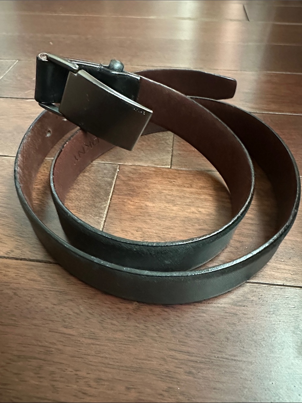 DKNY Men's Black Leather Belt